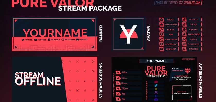 12 Бесплатных шаблонов для стрима Valorant Stream Overlay